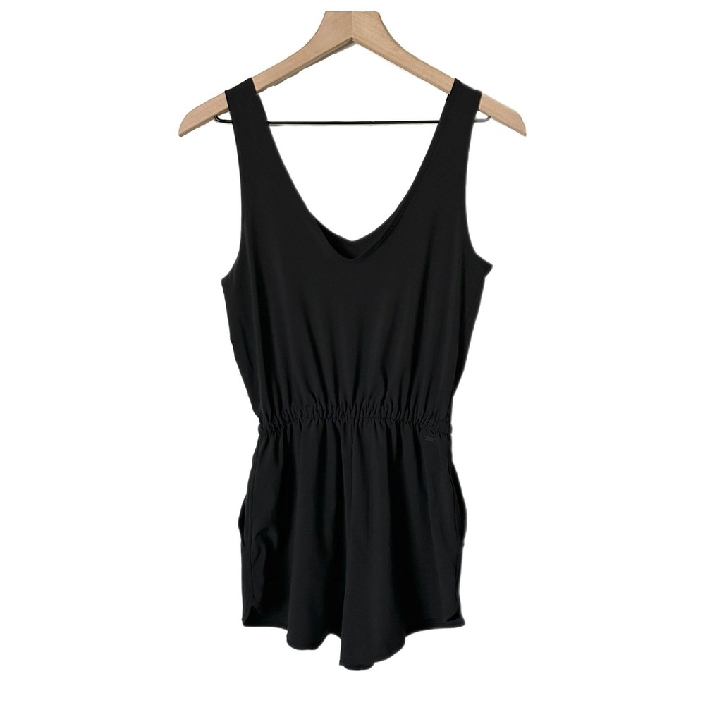 NEW Vuori Villa Tank Romper Black Elastic Waist Sleeveless VW3173 Size XXS - Picture 3 of 8